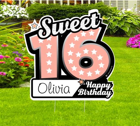 16th birthday lawn signs|party city happy birthday sign.